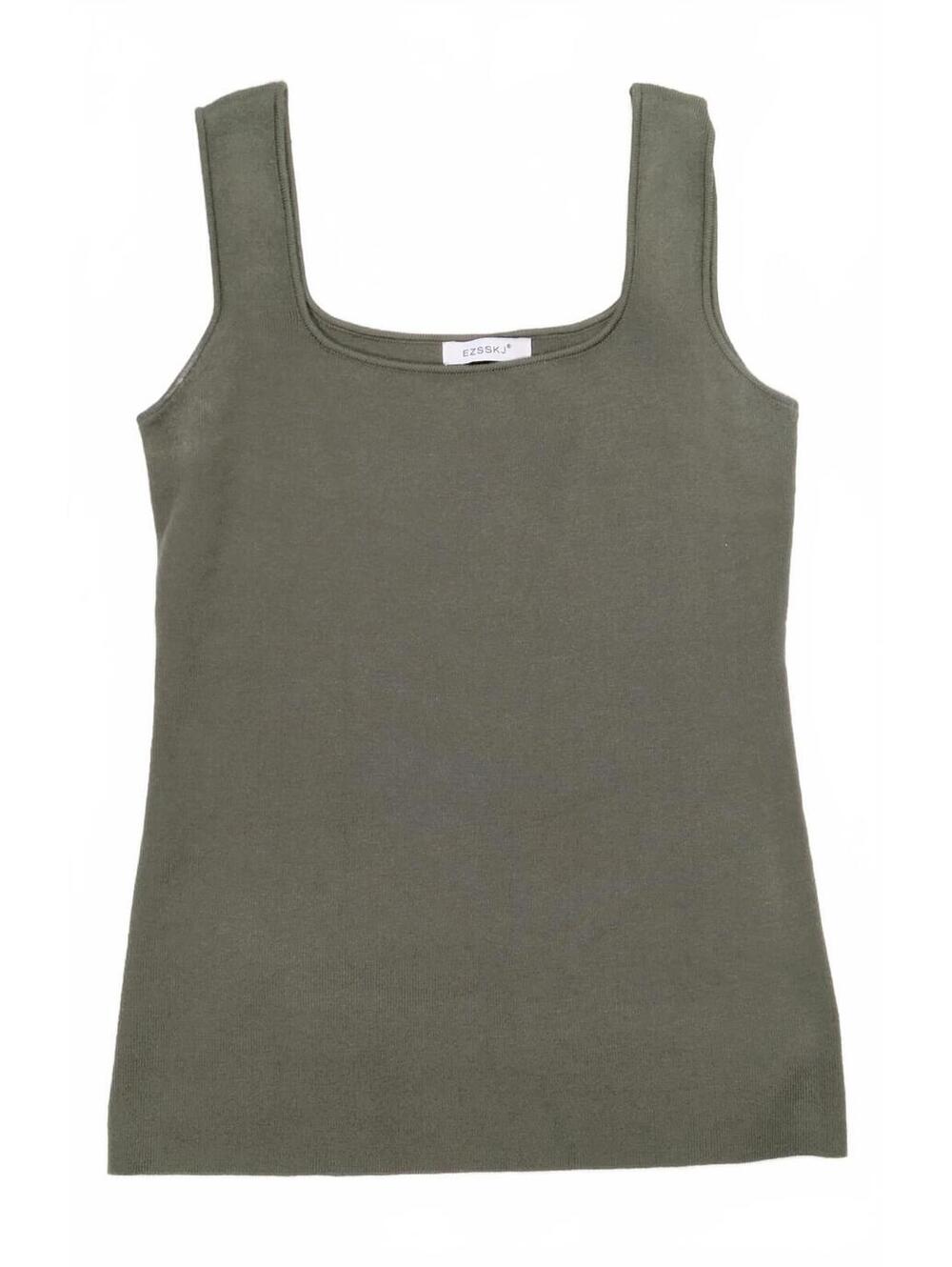 EZSSJ Moss Green Knit Tank Top